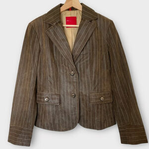 BBL Collection Womans M Brown Leather Blazer Jacket Country Western